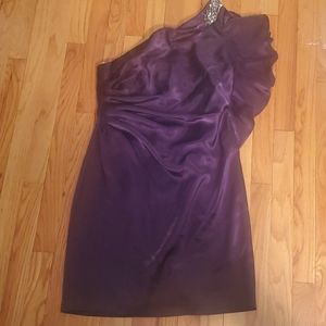 David's Bridal charmeuse dress with flutter sleeve